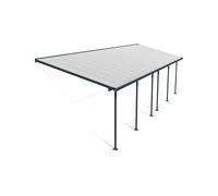 Canopia Feria Pergola Addossata in Alluminio 3X9.7 m Grigio