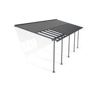Canopia Sierra Cabrio Pergola addossata in alluminio 3x8.6 m Grigio con pannelli ombreggianti mobili