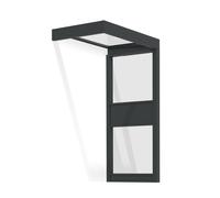 Canopia Sophia Pensilina da esterno 160x95 cm - Grigio Trasparente con parete laterale