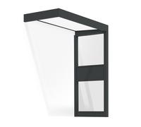 Canopia Sophia Pensilina da esterno 215x95 cm - Grigio Opal Bianco con parete laterale
