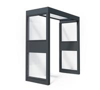 Canopia Sophia Pensilina da esterno 215x95 cm - Grigio Trasparente con 2 pareti laterali