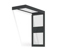 Canopia Sophia Pensilina da esterno 215x95 cm - Grigio Trasparente con parete laterale