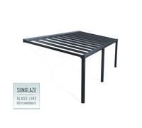 Canopia Stockholm Pergola Addossata in Alluminio di Premium 3.4X8 m Trasparente