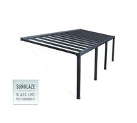 Canopia Stockholm Pergola Addossata in Alluminio di Premium 3.4X9.5 m Trasparente