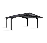 Canopia Sydney Carport doppio con tetto spiovente in alluminio 6x6 m Nero