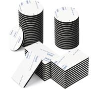 CANOPUS Cuscinetti Biadesivi Neri Heavy Duty 48PCs (24pcs x 50mmx30mm + 24pcs x 30mm-Dia) Impermeabili in Schiuma Adesiva per Parete, Targa, Dashcam