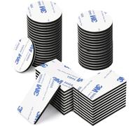 CANOPUS Cuscinetti biadesivi neri, resistenti, 48 pezzi (24 pezzi da 50 mm x 30 mm + 24 pezzi da 30 mm di diametro), impermeabili, 3 m, cuscinetti biadesivi 3M, per targa, cruscotto