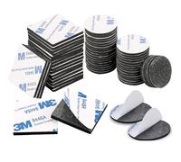 CANOPUS Cuscinetti biadesivi neri, resistenti, 48 pezzi (24 pezzi x 40 mm x 40 mm + 24 pezzi x 30 mm di diametro), impermeabili, 3 m, cuscinetti biadesivi 3M, per targa, cruscotto, ecc