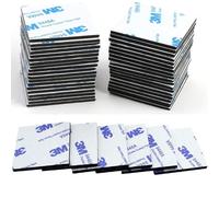 CANOPUS Cuscinetti biadesivi noir resistenti, 48 pezzi, 40 mm x 40 mm, impermeabili, cuscinetti adesivi spessi per parete, cuscinetti biadesivi 3M, cuscinetti per targa, cruscotti adesivi