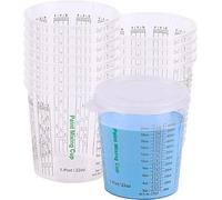 CANOPUS Premium Misurini in Plastica, 650 ml (12 Pacco) Bicchieri per Vernice per Epossidica e Resina, Bicchiere di Miscelazione di Plastica per Progetti Auto, Eartistici, Uso Cucina, con 3 Coperchi