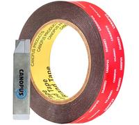 CANOPUS Professionale Biadesivo Extra Forte per Esterno, Interno, Nero 24 mm x 5m, Impermeabile Nastro Biadesivo, Nastro di Fissaggio di Targhe per Auto, Decorazioni Per la Casa