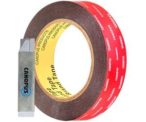 CANOPUS Professionale Biadesivo Extra Forte per Esterno, Interno, Nero 24 mm x 5m, Impermeabile Nastro Biadesivo, Nastro di Fissaggio di Targhe per Auto, Decorazioni Per la Casa