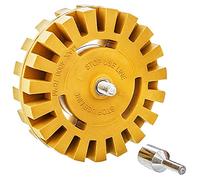 CANOPUS Ruota per rimuovere decalcomanie - Kit di strumenti per la rimozione di adesivi, gessati, adesivi, vinile per auto, camper, barche, cuscinetto in gomma da 10,2 cm con adattatore per trapano