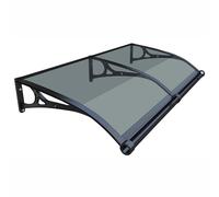 Canopy and awning, aluminium frame with polycarbonate panels, rain and sun protection for balcony and porch, wind-resistant and durable(31x94in(80x240cm))