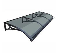 Canopy and awning, aluminium frame with polycarbonate panels, rain and sun protection for balcony and porch, wind-resistant and durable(47x142in(120x360cm))