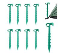 Canopy Stakes - 10 Pieces Serrated Spike Hooks Heavy Duty Metal Tarp Stakes Rustproof Tip Secure Hold Strong Fasten Ground Anchors | Hiking Camping Shade Net Awning Essential Kit