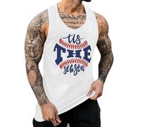 Canotta a compressione da uomo gilet hawaiano estivo casual senza maniche maglietta muscolare leggera vestibilità regolare traspirante stampata spiaggia da uomo canotta gilet, bianco, 4XL