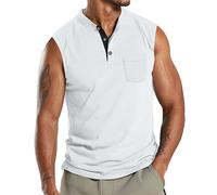 Canotta a doppia fodera classica gilet traspirante senza maniche leggero vestibilità ampia tinta unita atletica sport tattici allenamento palestra compressione canotta da uomo, bianco, XL