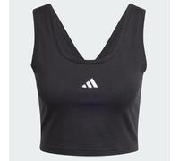 adidas Femme Essentials Small Logo Cotton Lifestyle Tank, Black/White, M