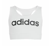 adidas Bambina Essentials Linear Logo Cotton Bra Top, White/Black, 14-15 Years