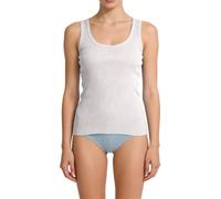 Canotta con scollo a U: top basic senza maniche da indossare sotto o sopra, bianco, M