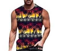 Canotta con spalline sottili traspirante grafica stampata leggera estiva casual vestibilità ampia festa streetwear vacanza gilet classico canotta da uomo, Nero , M