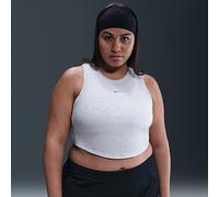 Canotta corta e aderente a mini costine Nike Chill Knit - Donna - Marrone 1X