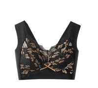 Canotta Cotone Bio New Lace Sexy Big Size Back Comfortable Sottile Senza Anello Breathable Sport Ladies Bra Show Small Set Calcio Bambino Personalizzato, Le Noir, XX-Large