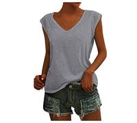 Canotta Cotone Donna Casual Estiva Morbido Traspirante Top Elegante Sexy Comodo Leggero Canottiera Jogging Senza Maniche Elasticizzato Camisole Tank Top Sportiva Basic Tinta Unita Fitness T Shirt