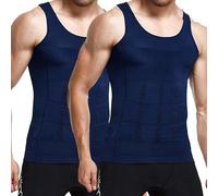 Canotta da corsa canotta da uomo confezione da 2 set allenamento muscolare slim fit senza maniche atletica estiva boxe allenamento palestra canotta uomo, Blu, M