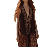 Canotta da donna chic ed elegante - Canotta da donna con scollo a V di grandi dimensioni - 2026 Nuova canotta stampata Y2K Top largo senza maniche Top relax Tank Top leggero Top, b, XXL