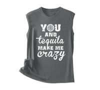 Canotta da donna con scritta divertente per mamme - You Don't Have to be Crazy to be My Friend... T-Shirt | Divertente maglietta muscolare come idea regalo, Stil_p02 Grigio, XXL