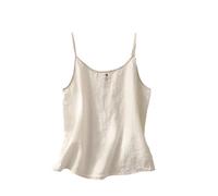 Canotta da donna con spalline gilet con stampa floreale allentata camicie senza maniche traspiranti comode camicie vintage in lino canotta leggera con scollo rotondo elegante maglietta intima per