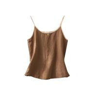 Canotta da donna con spalline gilet con stampa floreale allentata camicie senza maniche traspiranti comode camicie vintage in lino canotta leggera con scollo rotondo elegante maglietta intima per