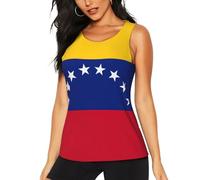 Canotta da donna con stampa bandiera del Venezuela, top da yoga, leggera, ad asciugatura rapida e traspirante, senza maniche, nero, M