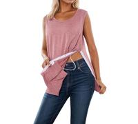 Canotta da donna con tasche di scarico, maglietta di riabilitazione dopo le spalle, operazioni, con chiusura a scatto, polsino dei rotatori, abbigliamento ricreativo sulle spalle, chirurgia, O rosso