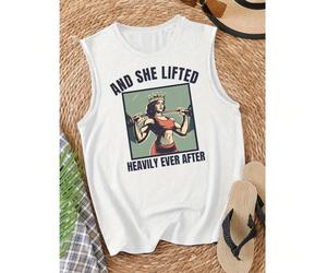 Canotta da donna di con stampa della Statua della Libertà, lettera e cartone animato, magliette grafiche da donna di per l'estate L,M,S,XLBlocchi di colore,Ritratto,Lettere,sloganTessuto in maglia