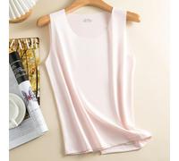Canotta da donna in seta di ghiaccio traspirante e ad asciugatura rapida, senza maniche, con cuciture senza traccia, per sport e uso casual (3XL, rosa)