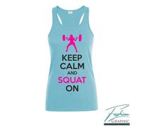 Canotta da donna keep calm SQUAT on canottiera per body building palestra sport