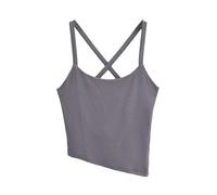 Canotta Da Donna - Maglietta Corta Da Donna Estiva Sexy, Senza Maniche, Con Scollo A V, Sottile E Attillata, Con Fondo Morbido, Semplice Ed Elegante, Tinta Unita, Streetwear, Grigio, S