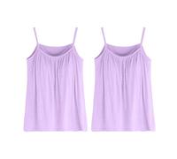 Canotta da donna Plus Size morbida con reggiseno senza maniche Comfort Yoga Fitness Top Tank Top 2 pz reggiseni per le donne non cablato, Viola, 4XL