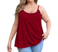 Canotta da donna Plus Size morbida con reggiseno senza maniche Comfort Yoga Fitness Top Tank Top Tshirt Reggiseni per le donne, Rosso, L