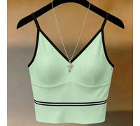 Canotta da donna, può essere indossata come capo esterno. Camicetta con spalline sottili bianca con bordo nero. Adatta per vacanze al mare, lingerie carina ma elegante, adatta per abbigliamento da don