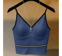 Canotta da donna, può essere indossata come capo esterno. Camicetta con spalline sottili bianca con bordo nero. Adatta per vacanze al mare, lingerie carina ma elegante, adatta per abbigliamento da don