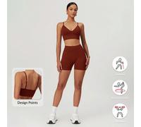 Canotta da donna senza cuciture con coppe, set di canotte sportive corte, pelle-friendly e confortevole, adatta per allenamento, abbigliamento casual e pendolarismo L,M,S,XLTessuto in maglia