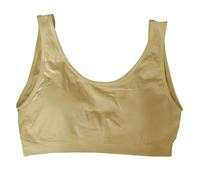 Canotta da Donna Sexy e Confortevole in Lucida di Grandi Dimensioni Modellante Senza Anelli e Reggiseno in Acciaio Reggiseno Adesivo Banda Assorbi Sudore sotto Seno (Beige, L)