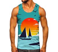 Canotta da Mare Uomo Canottiere Sportive Canottiera Canotte Uomo Palestra Moda Gilet Uomo 3D Stampa Traspirante Tank Top Senza Maniche T-Shirt Uomo Muscolo Beach Surf Beachwear Canotta