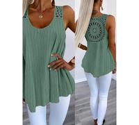 Canotta da spiaggia da donna Ultima Moda Solido Contrasto Pizzo Canotta Canotta Casual U-Collo Quotidiano