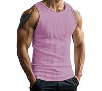 Canotta da uomo allenamento muscolare traspirante senza maniche gilet estivo morbido solido traspirante sport atletico leggero allenamento palestra running canotte da uomo, Rosso, M