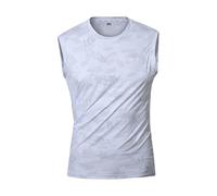 Canotta da uomo allenamento muscolare traspirante senza maniche gilet estivo morbido solido traspirante sport atletico leggero allenamento palestra running canotte da uomo, bianco, 5X-Large